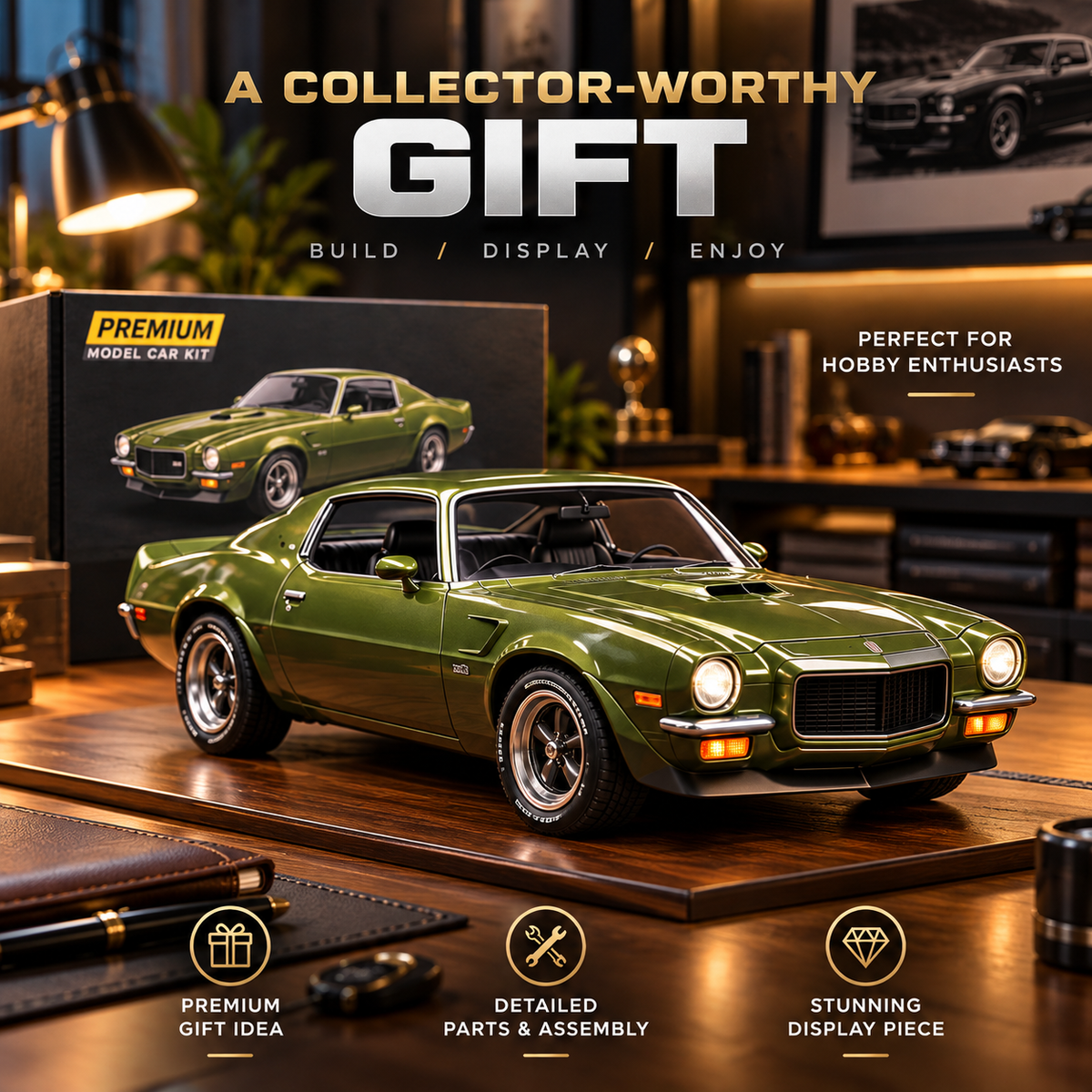 🎁Last Day 49% OFF🏁🚗 DIY Classic Muscle Car Model Kit – Build & Display