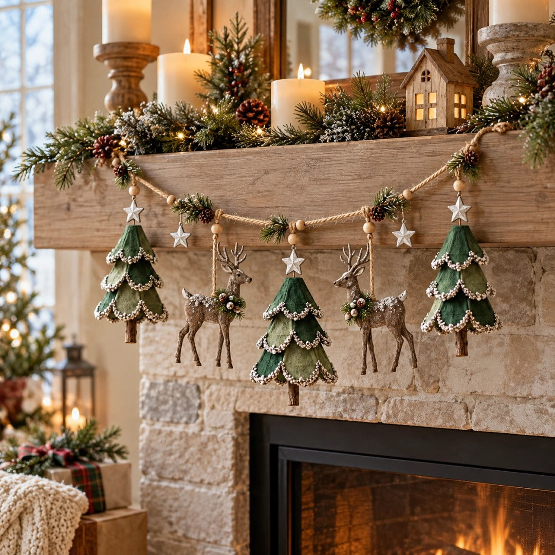 🔥LAST DAY 49% OFF ✨ Enchanted Lighted Woodland Christmas Garland