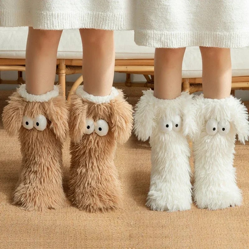 ✨⏳Last Day Promotion💕Women's Plush Slippers Socks Floor Socks Winter Home Indoor Thickened Fleece-Lined Anti-Slip Adult Women's Plush Snow Socks Shoe Covers