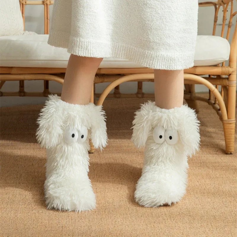 ✨⏳Last Day Promotion💕Women's Plush Slippers Socks Floor Socks Winter Home Indoor Thickened Fleece-Lined Anti-Slip Adult Women's Plush Snow Socks Shoe Covers