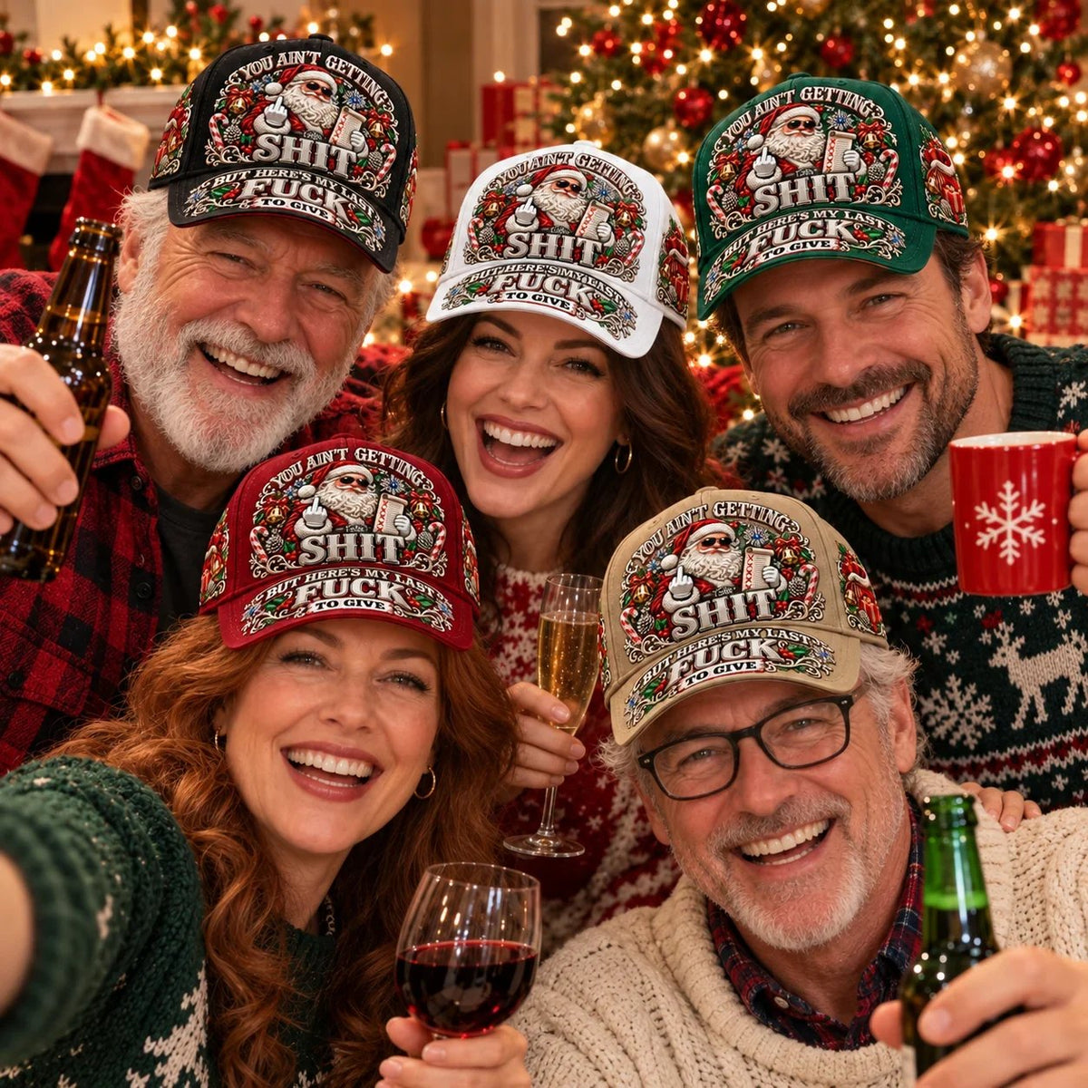 🎁Last Day 49% OFF🔥🎄Santa’s Last Gift Adult Humor Christmas Cap — 🎅You Ain’t Getting Shit
