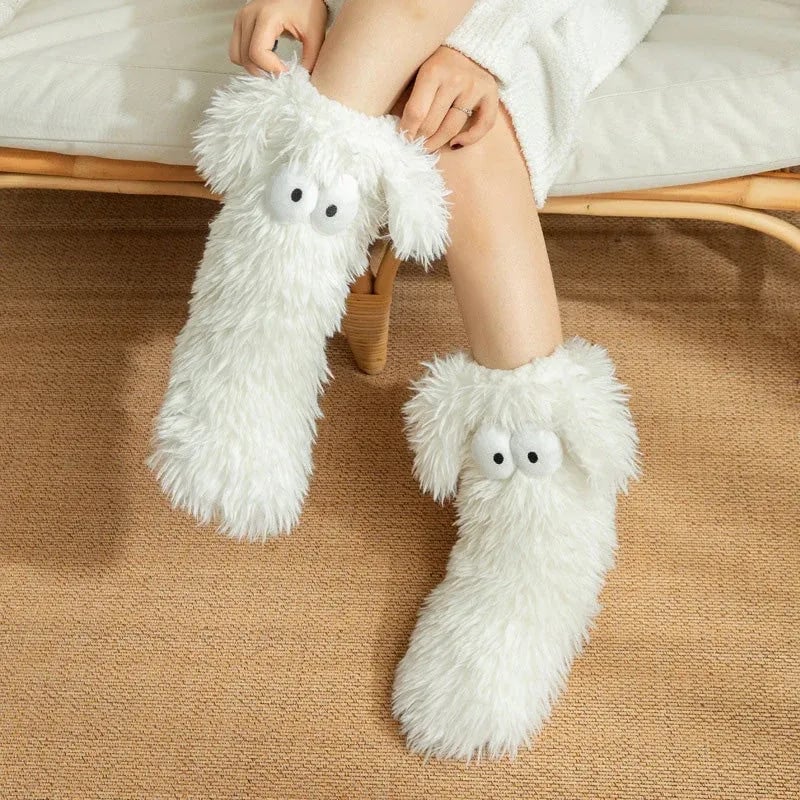 ✨⏳Last Day Promotion💕Women's Plush Slippers Socks Floor Socks Winter Home Indoor Thickened Fleece-Lined Anti-Slip Adult Women's Plush Snow Socks Shoe Covers