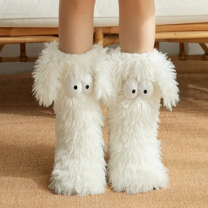 ✨⏳Last Day Promotion💕Women's Plush Slippers Socks Floor Socks Winter Home Indoor Thickened Fleece-Lined Anti-Slip Adult Women's Plush Snow Socks Shoe Covers