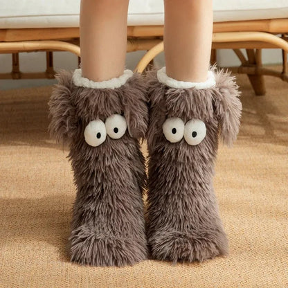 ✨⏳Last Day Promotion💕Women's Plush Slippers Socks Floor Socks Winter Home Indoor Thickened Fleece-Lined Anti-Slip Adult Women's Plush Snow Socks Shoe Covers