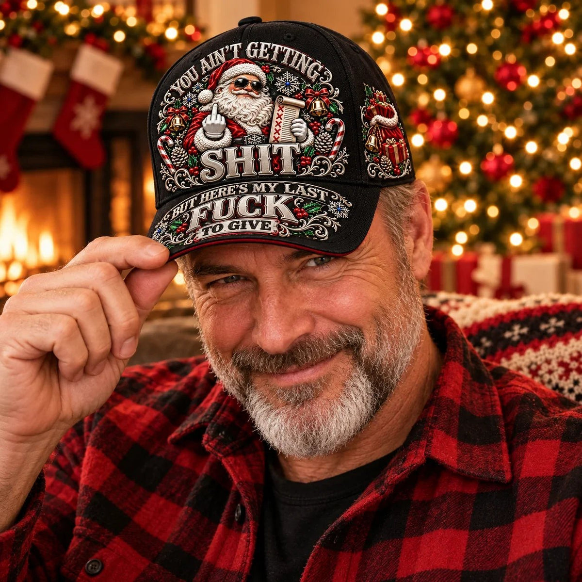 🎁Last Day 49% OFF🔥🎄Santa’s Last Gift Adult Humor Christmas Cap — 🎅You Ain’t Getting Shit