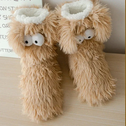 ✨⏳Last Day Promotion💕Women's Plush Slippers Socks Floor Socks Winter Home Indoor Thickened Fleece-Lined Anti-Slip Adult Women's Plush Snow Socks Shoe Covers