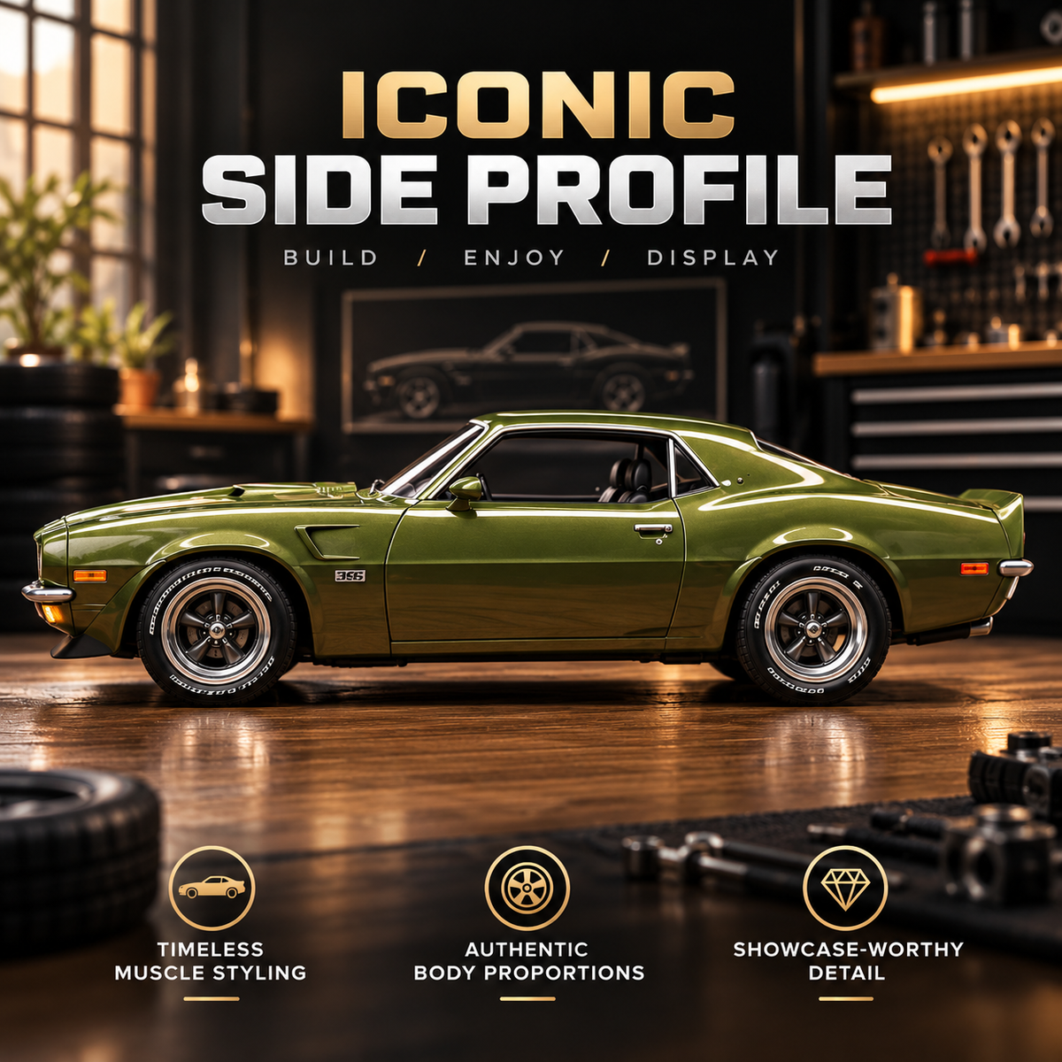 🎁Last Day 49% OFF🏁🚗 DIY Classic Muscle Car Model Kit – Build & Display