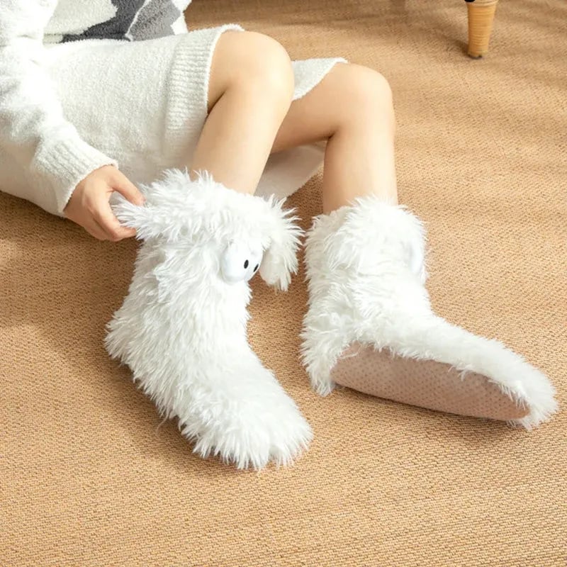 ✨⏳Last Day Promotion💕Women's Plush Slippers Socks Floor Socks Winter Home Indoor Thickened Fleece-Lined Anti-Slip Adult Women's Plush Snow Socks Shoe Covers