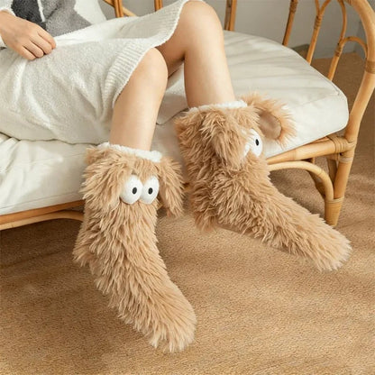 ✨⏳Last Day Promotion💕Women's Plush Slippers Socks Floor Socks Winter Home Indoor Thickened Fleece-Lined Anti-Slip Adult Women's Plush Snow Socks Shoe Covers