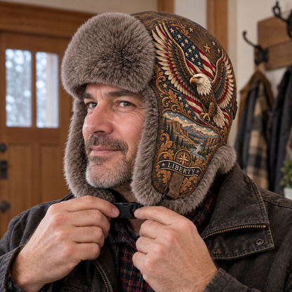 🎁Last Day 49% OFF🔥❄️🦅 Wings of Liberty Plush-Lined Winter Trapper Hat