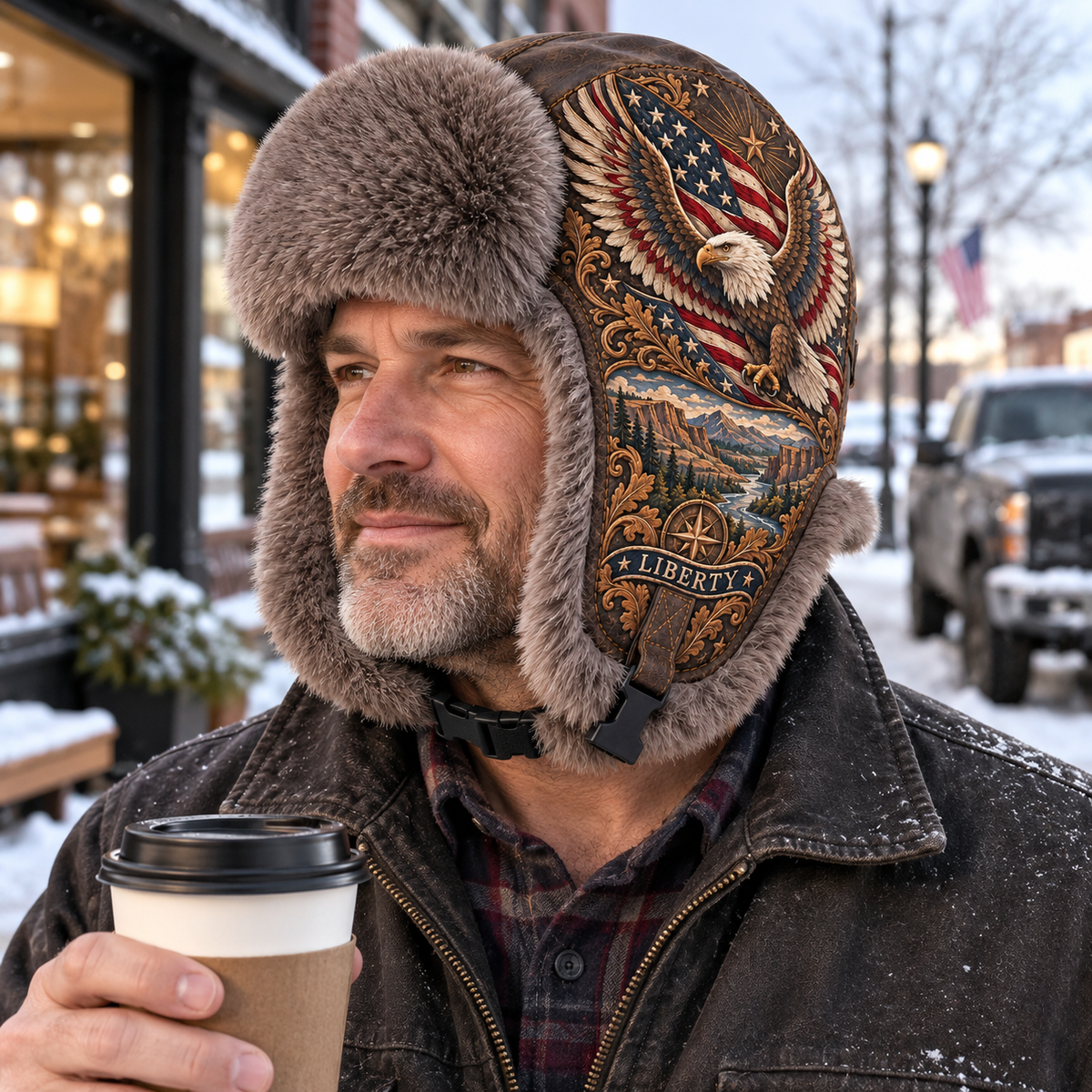 🎁Last Day 49% OFF🔥❄️🦅 Wings of Liberty Plush-Lined Winter Trapper Hat