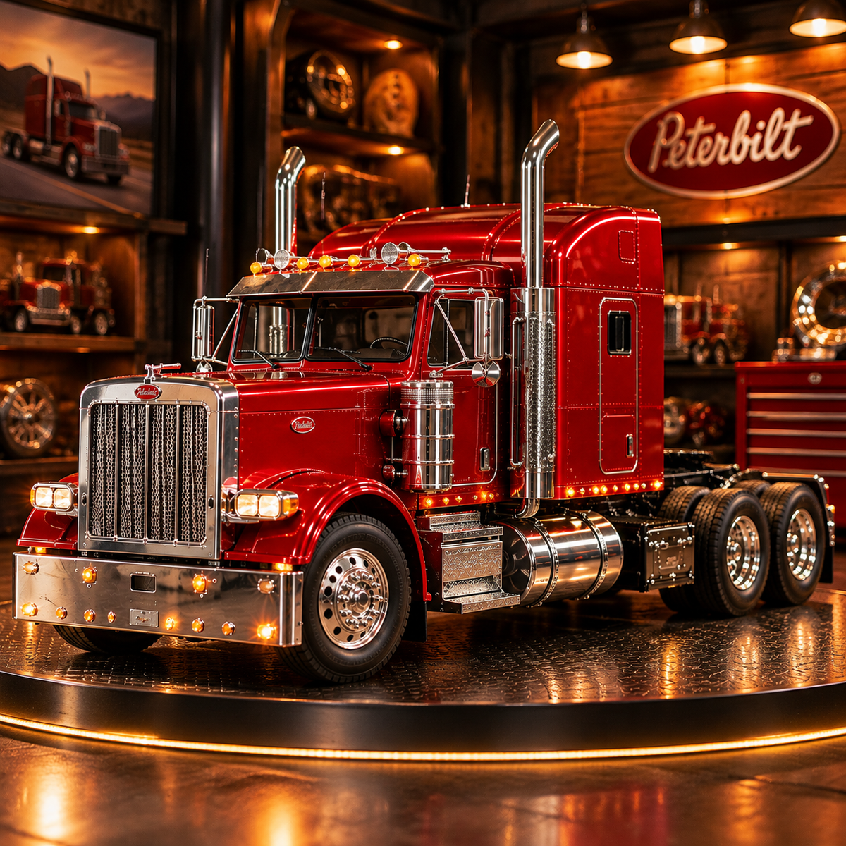 🎁Last Day 49% OFF🔥🚛 Candy Apple Red American Truck Model Kit – Build Your Own Classic Semi Truck