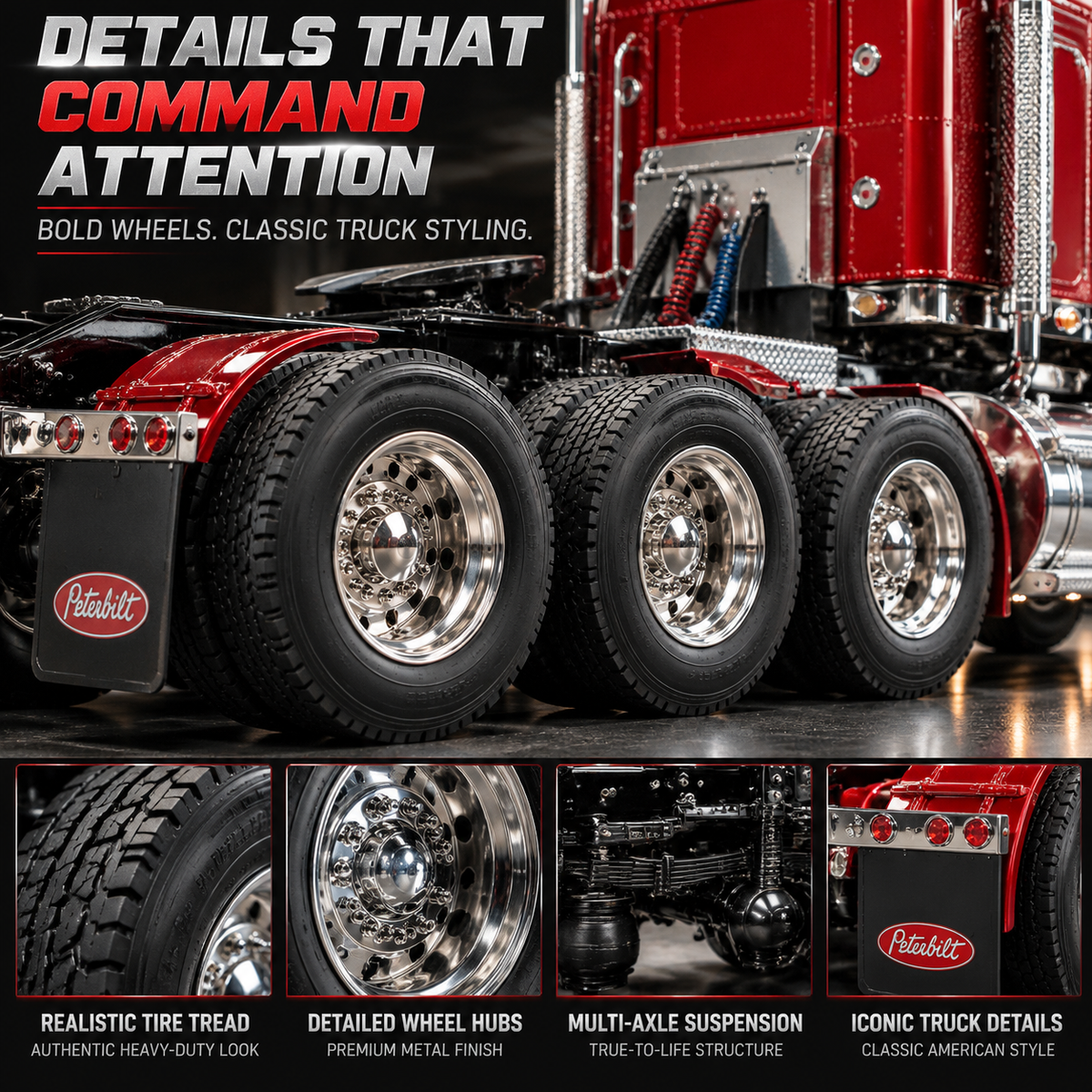 🎁Last Day 49% OFF🔥🚛 Candy Apple Red American Truck Model Kit – Build Your Own Classic Semi Truck