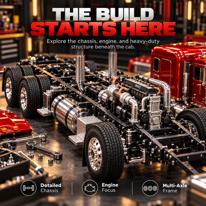 🎁Last Day 49% OFF🔥🚛 Candy Apple Red American Truck Model Kit – Build Your Own Classic Semi Truck