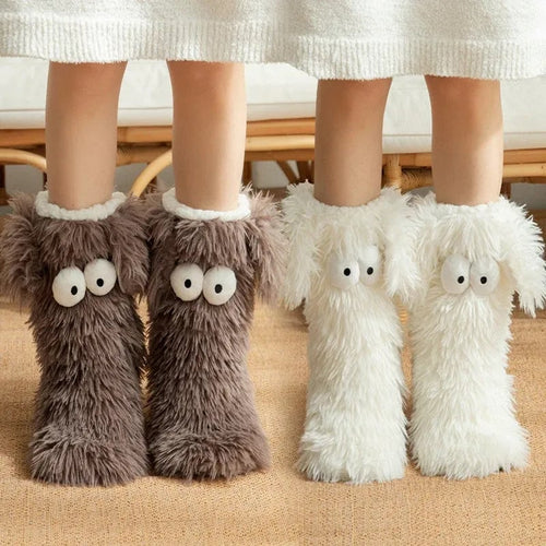 ✨⏳Last Day Promotion💕Women's Plush Slippers Socks Floor Socks Winter Home Indoor Thickened Fleece-Lined Anti-Slip Adult Women's Plush Snow Socks Shoe Covers