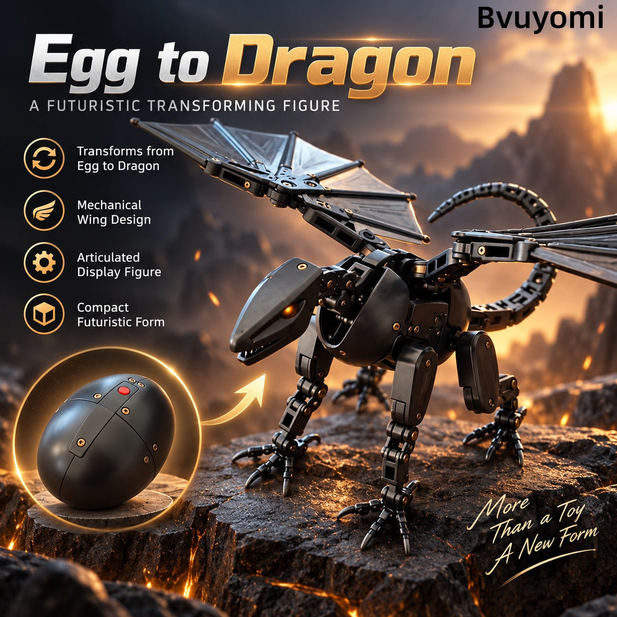This Egg Transforms Into a Dragon 🐉 – 2-in-1 Mechanical Dragon Figure