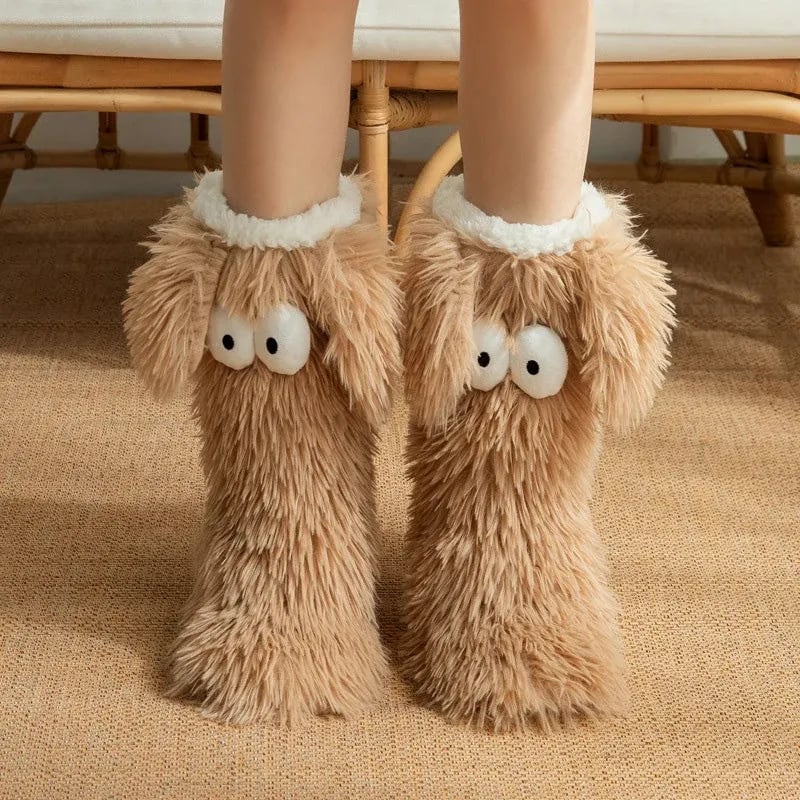 ✨⏳Last Day Promotion💕Women's Plush Slippers Socks Floor Socks Winter Home Indoor Thickened Fleece-Lined Anti-Slip Adult Women's Plush Snow Socks Shoe Covers