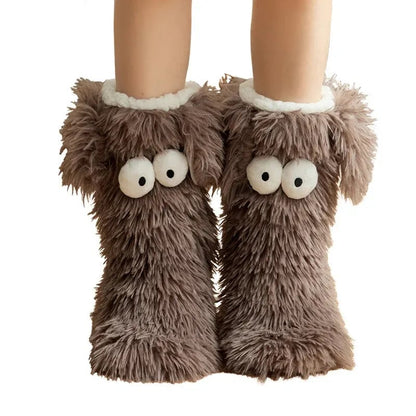 ✨⏳Last Day Promotion💕Women's Plush Slippers Socks Floor Socks Winter Home Indoor Thickened Fleece-Lined Anti-Slip Adult Women's Plush Snow Socks Shoe Covers