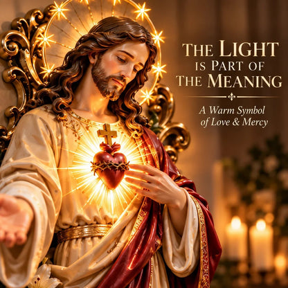 🔥HOT SALE🔥 50% OFF - ✨ Sacred Heart of Jesus 3D Lighted Wall Décor