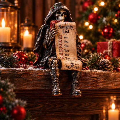 💀🎄 Naughty Christmas Skeletons – 6-Style Gothic Holiday Shelf Sitters, Funny Mantel Decor & Unique Christmas Gifts 🎁
