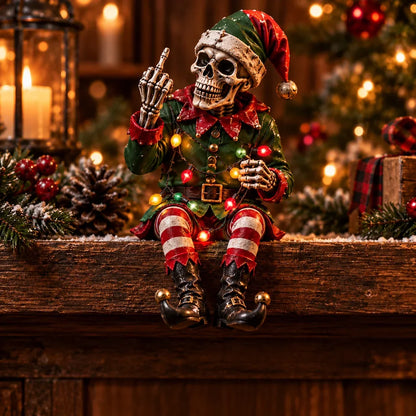 💀🎄 Naughty Christmas Skeletons – 6-Style Gothic Holiday Shelf Sitters, Funny Mantel Decor & Unique Christmas Gifts 🎁
