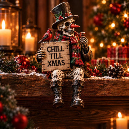 💀🎄 Naughty Christmas Skeletons – 6-Style Gothic Holiday Shelf Sitters, Funny Mantel Decor & Unique Christmas Gifts 🎁